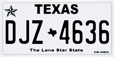 TX license plate DJZ4636