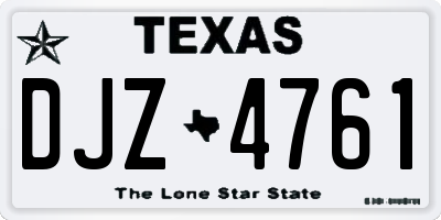 TX license plate DJZ4761
