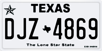 TX license plate DJZ4869