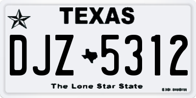 TX license plate DJZ5312