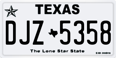 TX license plate DJZ5358