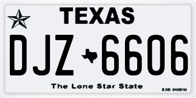 TX license plate DJZ6606