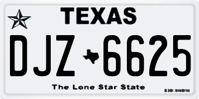 TX license plate DJZ6625