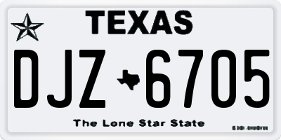 TX license plate DJZ6705