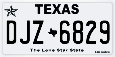 TX license plate DJZ6829