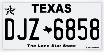 TX license plate DJZ6858