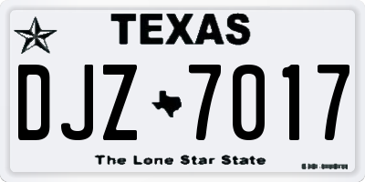 TX license plate DJZ7017