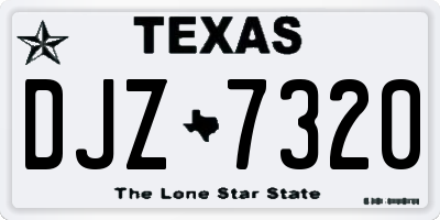 TX license plate DJZ7320