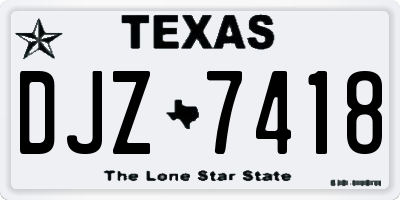 TX license plate DJZ7418