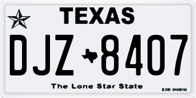 TX license plate DJZ8407