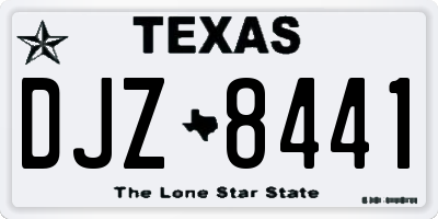 TX license plate DJZ8441