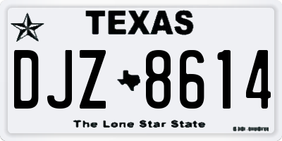 TX license plate DJZ8614