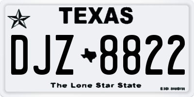 TX license plate DJZ8822