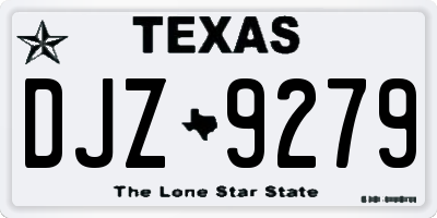 TX license plate DJZ9279