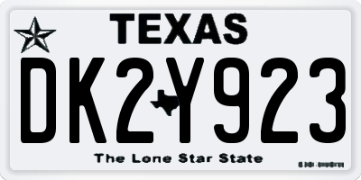 TX license plate DK2Y923