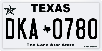 TX license plate DKA0780