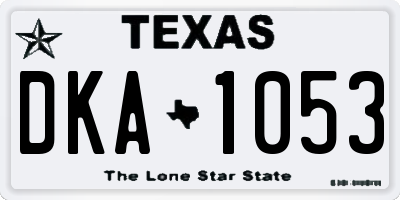 TX license plate DKA1053