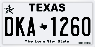 TX license plate DKA1260