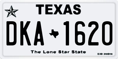 TX license plate DKA1620