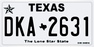 TX license plate DKA2631