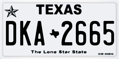 TX license plate DKA2665