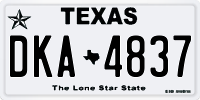 TX license plate DKA4837