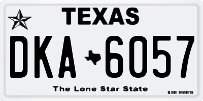 TX license plate DKA6057