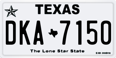TX license plate DKA7150