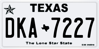 TX license plate DKA7227
