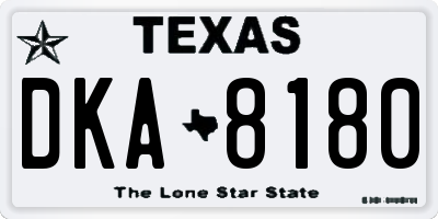 TX license plate DKA8180