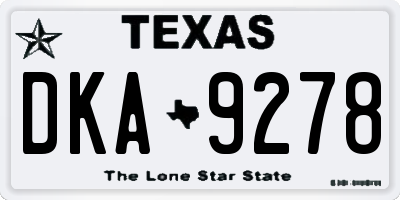 TX license plate DKA9278