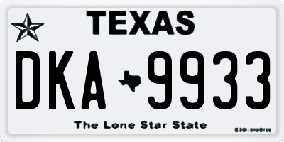 TX license plate DKA9933