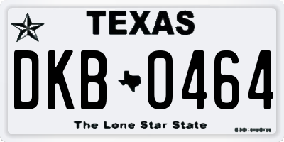TX license plate DKB0464