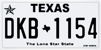 TX license plate DKB1154