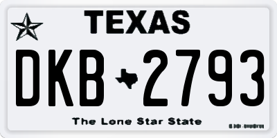 TX license plate DKB2793