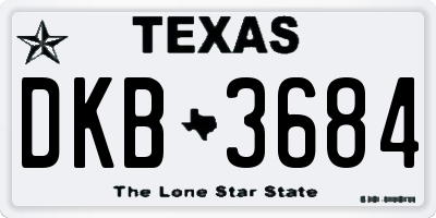 TX license plate DKB3684