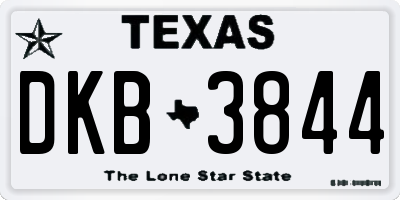 TX license plate DKB3844