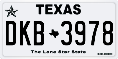 TX license plate DKB3978