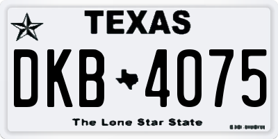 TX license plate DKB4075