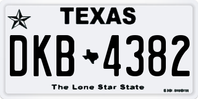 TX license plate DKB4382