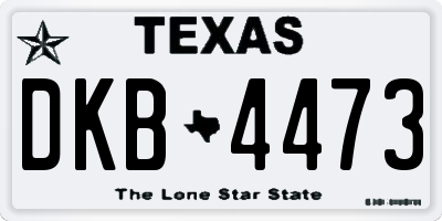 TX license plate DKB4473