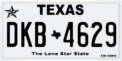 TX license plate DKB4629