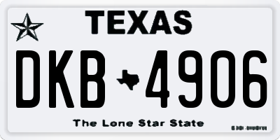 TX license plate DKB4906