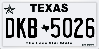 TX license plate DKB5026