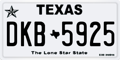 TX license plate DKB5925