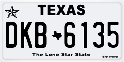 TX license plate DKB6135