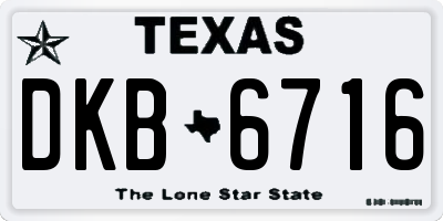 TX license plate DKB6716