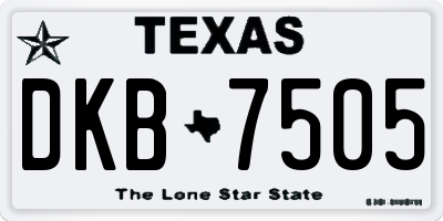 TX license plate DKB7505