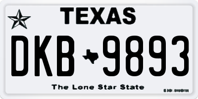 TX license plate DKB9893