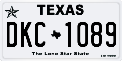 TX license plate DKC1089